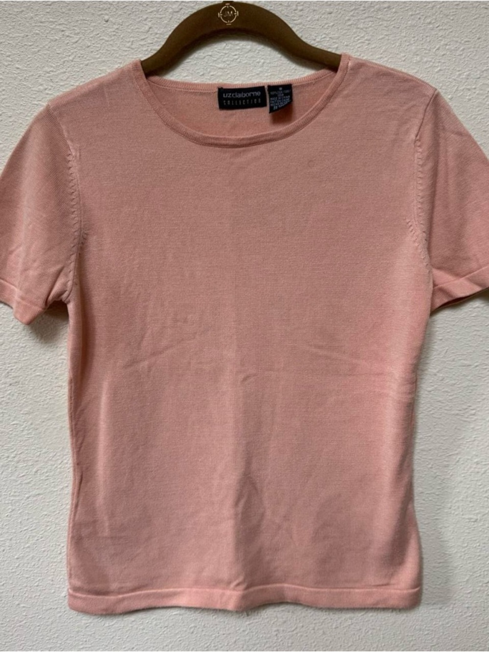 Liz Claiborne peach pink 100% silk tee - Picture 5 of 7